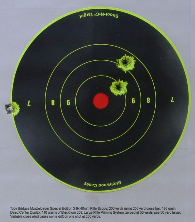 Muzzleloader Trajectory Zeroed at 50 Yards