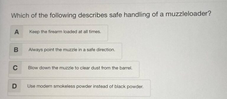 Which of the Following Describes Safe Handling of a Muzzleloader